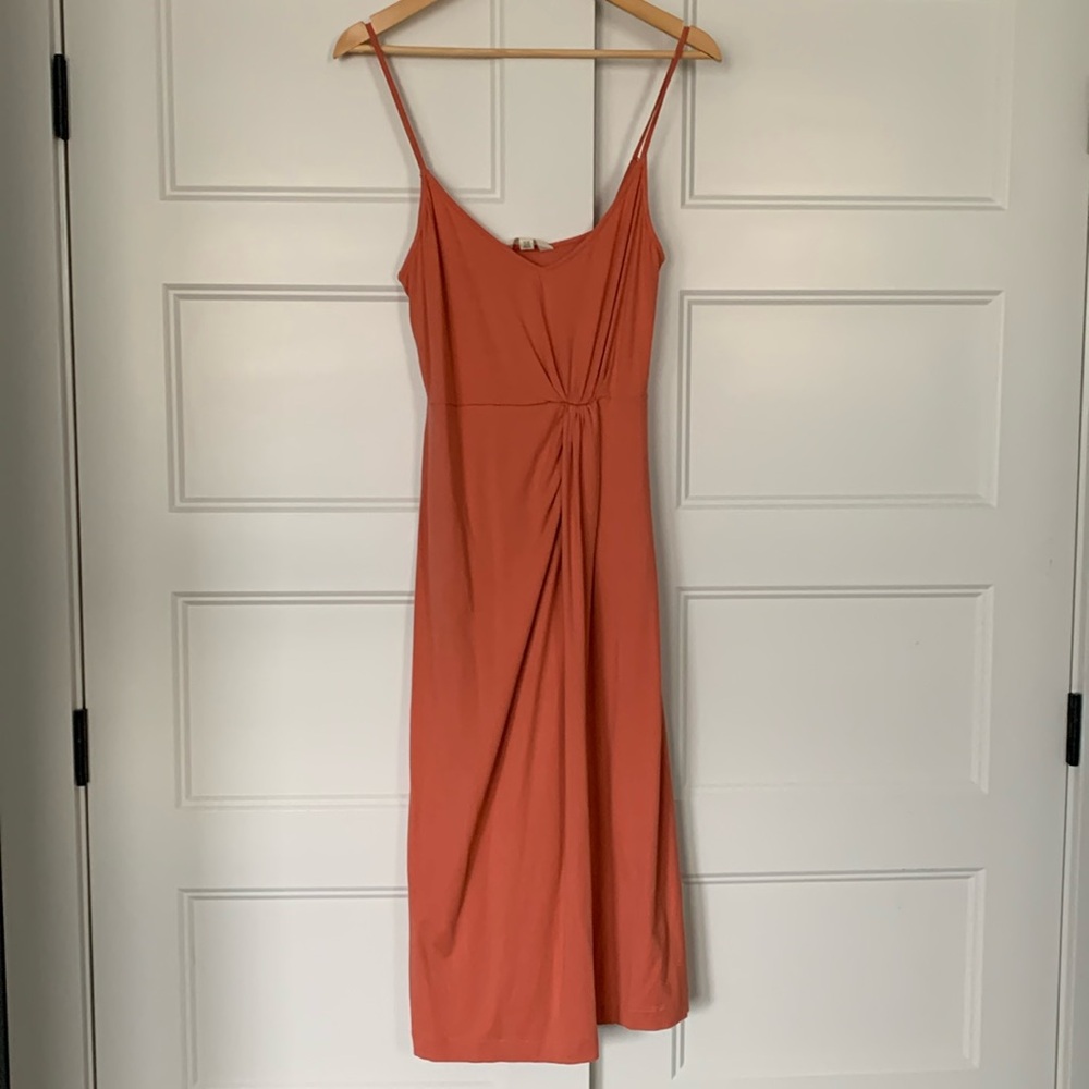 Coral colored Boden midi dress spaghetti straps
